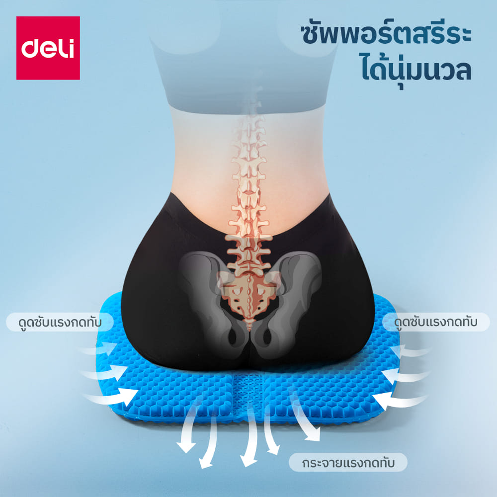 เบาะรองนั่ง DELI VS1469-BL-01 ขนาด 40X35X3.7 ซม_2